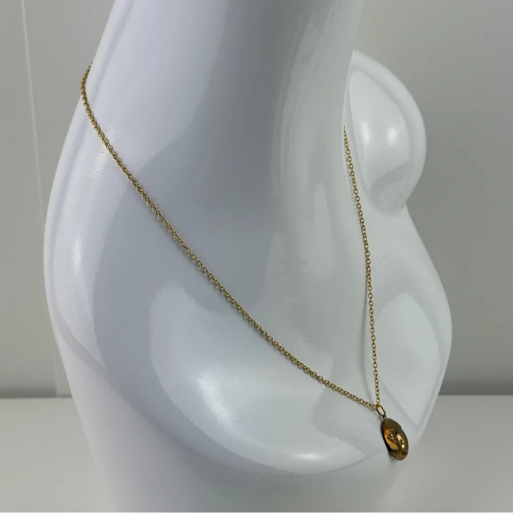 "Antique" Faux Gold Moon Face Charm Pendant Necklace Celestial Boho Witchy Goth! - Picture 6 of 16